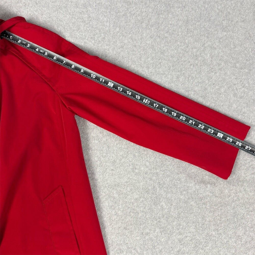 Vintage London Fog Rain Coat Womens Size M Red Hood Mid-Length - Picture 11 of 14